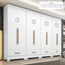 Ver imagem 2 de Quarto Modulado 100% MDF 4 Peças 8 Portas 4 Gavetas Smart Plus Branco