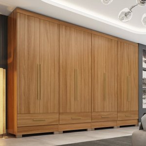 Guarda Roupa 4 Peças 8 Portas 4 Gavetas Smart Plus