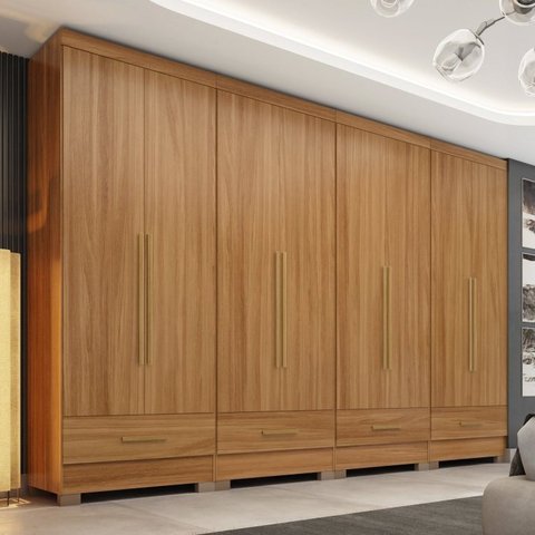 Guarda Roupa 100% MDF  4 Peças 8 Portas 4 Gavetas Smart Plus