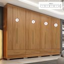 Ver imagem 2 de Guarda Roupa 100% MDF 4 Peças 8 Portas 4 Gavetas Smart Plus Bege/Cinamomo