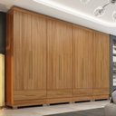 Ver imagem 1 de Guarda Roupa 100% MDF 4 Peças 8 Portas 4 Gavetas Smart Plus Bege/Cinamomo