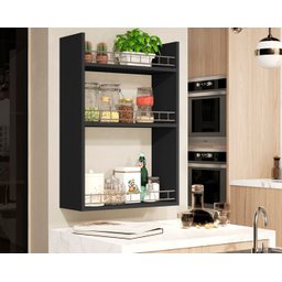 Prateleira Multiuso Suspensa Vera Cor Preto - Comprar Moveis em Casa - 1