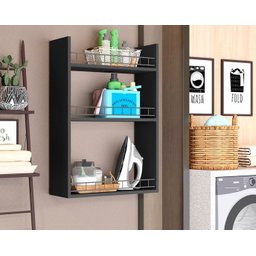 Prateleira Multiuso Suspensa Vera Cor Preto - Comprar Moveis em Casa - 5