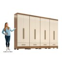 Ver imagem 4 de Quarto Modulado 100% MDF 4 Peças 8 Portas 4 Gavetas Smart Plus Bege/Cinamomo/Offwhite