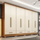 Ver imagem 1 de Quarto Modulado 100% MDF 4 Peças 8 Portas 4 Gavetas Smart Plus Bege/Cinamomo/Offwhite