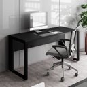 Ver imagem 1 de Mesa Plataforma Individual com Caixa de Tomadas Pés Metal 120cm Industrial Executive Preto