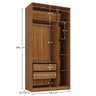 Guarda-roupa Solteiro Jade 3 Portas 2 Gavetas Yescasa - 4