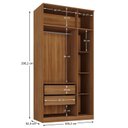 Ver imagem 4 de Guarda-Roupa Solteiro Jade 3 Portas 2 Gavetas Yescasa