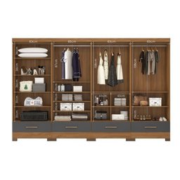 Quarto Modulado 4 Peças 8 Portas 4 Gavetas Smart Plus - 7