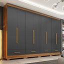 Ver imagem 1 de Quarto Modulado 100% MDF 4 Peças 8 Portas 4 Gavetas Smart Plus Bege/Cinamomo/Chumbo