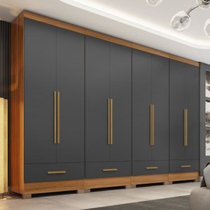 Quarto Modulado 100% MDF 4 Peças 8 Portas 4 Gavetas Smart Plus