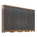 Ver imagem 3 de Quarto Modulado 100% MDF 4 Peças 8 Portas 4 Gavetas Smart Plus Bege/Cinamomo/Chumbo