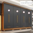 Ver imagem 2 de Quarto Modulado 100% MDF 4 Peças 8 Portas 4 Gavetas Smart Plus Bege/Cinamomo/Chumbo