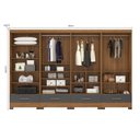 Ver imagem 7 de Quarto Modulado 100% MDF 4 Peças 8 Portas 4 Gavetas Smart Plus Bege/Cinamomo/Chumbo