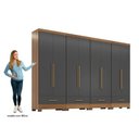 Ver imagem 4 de Quarto Modulado 100% MDF 4 Peças 8 Portas 4 Gavetas Smart Plus Bege/Cinamomo/Chumbo