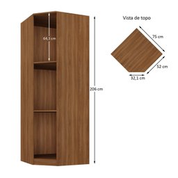 Guarda-roupa Casal Modulado 1 Porta Ágata Yescasa - 4