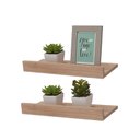 Ver imagem 1 de Kit 2 Prateleiras Porta Quadros 30 X 15cm Carvalho Suporte Invisível
