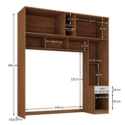 Guarda-roupa Casal Jaspe Ponte 4 Portas 1 Gaveta Yescasa - 4