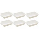 Ver imagem 1 de Kit 6 Refratários 23,5x15x5cm Travessa Porcelana Branca com Alça Funda Lyor Basic