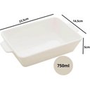 Ver imagem 4 de Kit 6 Refratários 23,5x15x5cm Travessa Porcelana Branca com Alça Funda Lyor Basic