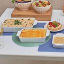 Ver imagem 3 de Kit 6 Refratários 23,5x15x5cm Travessa Porcelana Branca com Alça Funda Lyor Basic