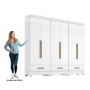 Ver imagem 4 de Quarto Modulado 100% MDF 3 Peças 6 Portas 3 Gavetas Smart Plus Branco