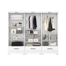 Quarto Modulado 3 Peças 6 Portas 3 Gavetas Smart Plus - 7