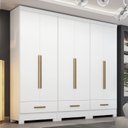 Ver imagem 1 de Quarto Modulado 100% MDF 3 Peças 6 Portas 3 Gavetas Smart Plus Branco