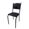 Kit 2 Cadeiras Preta para Cozinha Jantar Metal Tubular Almofadada Medcombo - 4