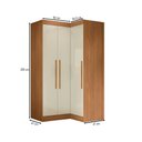 Ver imagem 4 de Guarda-roupa Solteiro Modulado Odisseia Plus 3 Portas Cinamomo/off White - Maxel