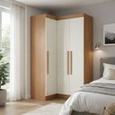 Ver imagem 1 de Guarda-roupa Solteiro Modulado Odisseia Plus 3 Portas Cinamomo/off White - Maxel