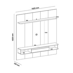 Conjunto Sala de Estar Painel para Tv até 75 Pol Atenas com Mesa de Centro Onda e Carrinho Bar Brito - 5