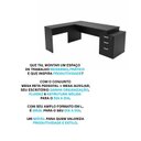 Ver imagem 7 de Escrivaninha Mesa Escritório em L Diretor 3 Gavetas