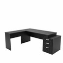Ver imagem 3 de Escrivaninha Mesa Escritório em L Diretor 3 Gavetas 190cm Preto