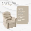 Ver imagem 2 de Poltrona Papai e Mamãe Reclinável em Linho para Amamentação e Descanso Bege