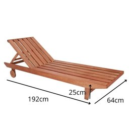 Conjunto 3 Espreguiçadeiras e 2 Mesinha de Centro para Jardim em Madeira Maciça - 3