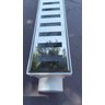 Ralo Linear 6x50 modelo Grelha Inox Polida Desenho Reto Coletor Branco - Ficone Reis - 1