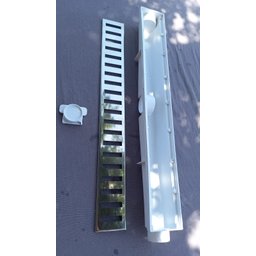 Ralo Linear 6x50 modelo Grelha Inox Polida Desenho Reto Coletor Branco - Ficone Reis - 5