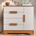 Ver imagem 2 de Cômoda para Quarto Bréscia Sapateira Multiuso com 4 Gavetas e 1 Porta Cor Off Canela