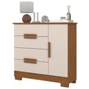 Ver imagem 3 de Cômoda para Quarto Bréscia Sapateira Multiuso com 4 Gavetas e 1 Porta Cor Off Canela