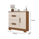 Ver imagem 5 de Cômoda para Quarto Bréscia Sapateira Multiuso com 4 Gavetas e 1 Porta Cor Off Canela