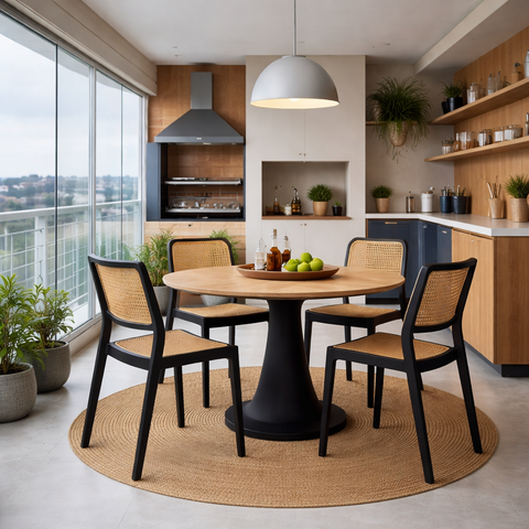 Cadeira Lia em Polipropileno com Proteção Uv para Sala de Jantar Preta