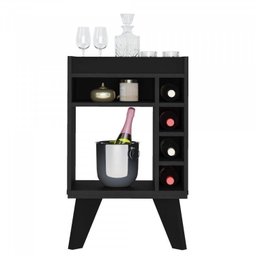 Conjunto Sala de Estar Rack para Tv até 60 Pol com Mesa de Centro Retangular e Bar com Espelho Drink - 18