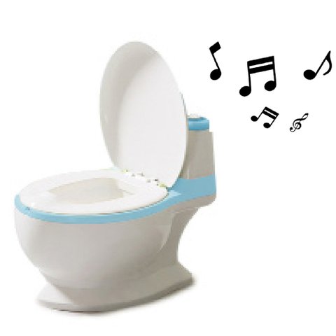 Penico Privadinha Infantil Vaso Sanitário Troninho Redutor Assento Som de Descarga Flush Azul - Baby