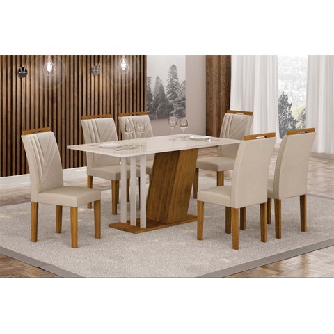 Conjunto Sala de Jantar com 6 Cadeiras Miami Yescasa