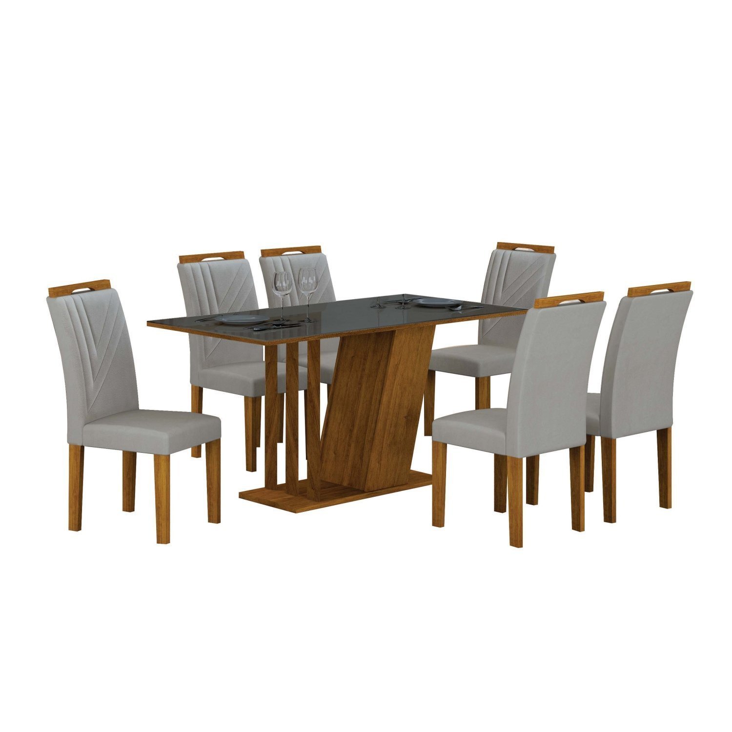 Conjunto Sala de Jantar com 6 Cadeiras Miami Yescasa - 1