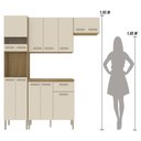 Ver imagem 4 de Armário de Cozinha Completa Mdf 12 Portas com Balcão London Plus - Freijó-soft