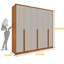 Ver imagem 2 de Guarda Roupa Fortuna Casal 6 Portas 6 Gavetas Tcil Cor Cinamomo Off White