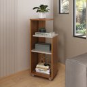 Ver imagem 4 de Conjunto Sala de Estar Rack para TV até 49 pol Zoom com Mesa de Centro Saara e Mesa de Apoio Bis Marrom