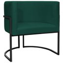 Ver imagem 1 de Poltrona Decorativa para Recepção Luna Suede Base de Ferro Preto
